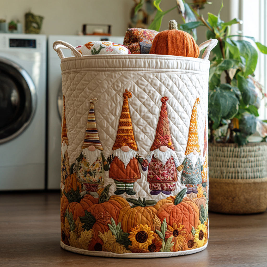 Harvest Hideaway Quilted Laundry Basket Merch For Cozy Nights