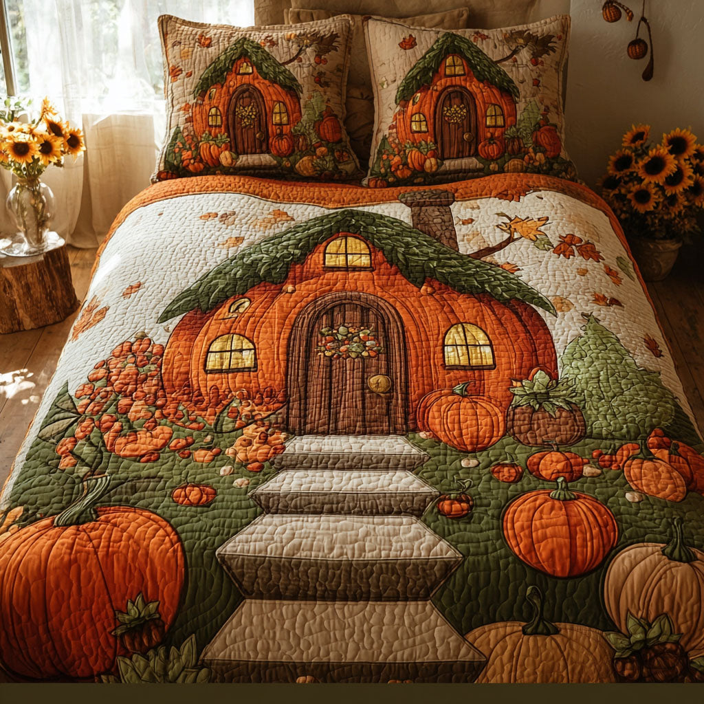 Harvest Home Hideaway Quilted Bedding Set Bed Decorations Cute Fall Gifts For Girlfriend