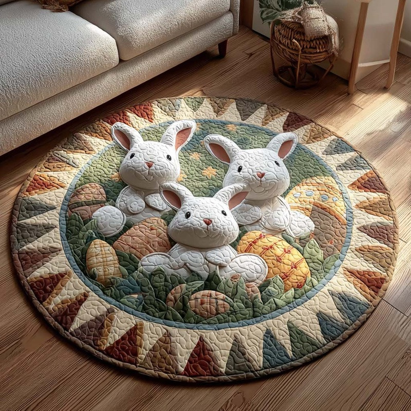 Harvest Huddle Quilted Round Mat Autumn Home Decor Cozy Gift For Nature Lovers