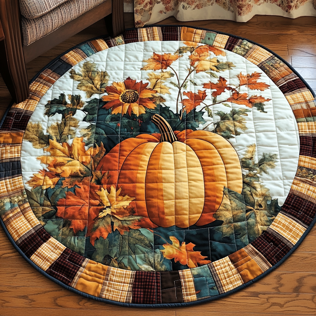 Harvest Hues Quilted Round Mat Home Entrance Decor Ideas Christmas Stocking Ideas For Teenagers