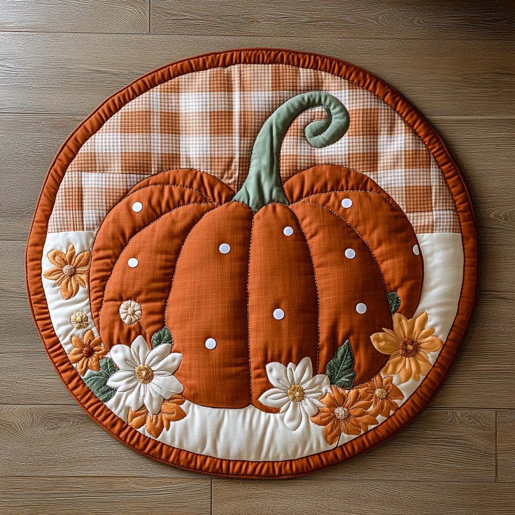 Harvest Jewel Quilted Round Mat Home Front Door Design Gift Ideas For Rabbit Lovers