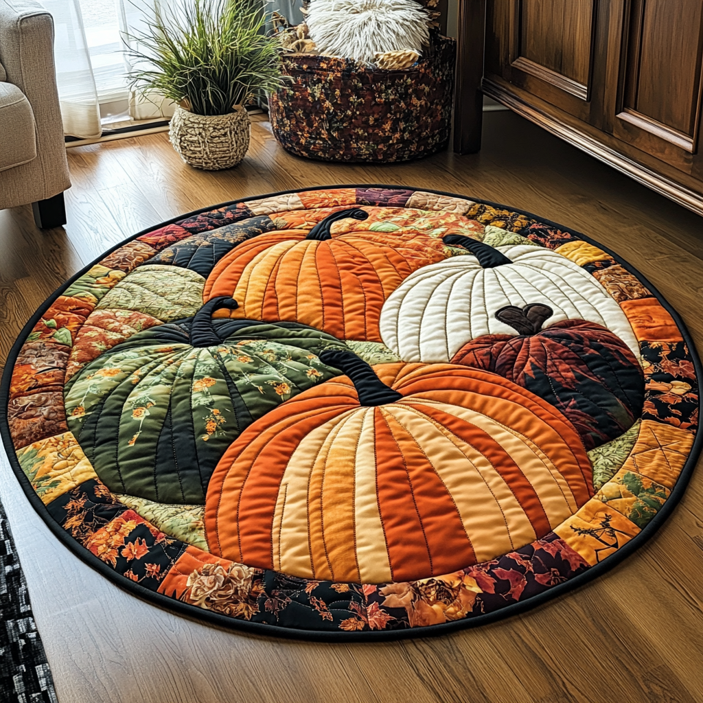 Harvest Joy Quilted Round Mat Entryway Christmas Decor Ideas Christmas Things For Teenagers