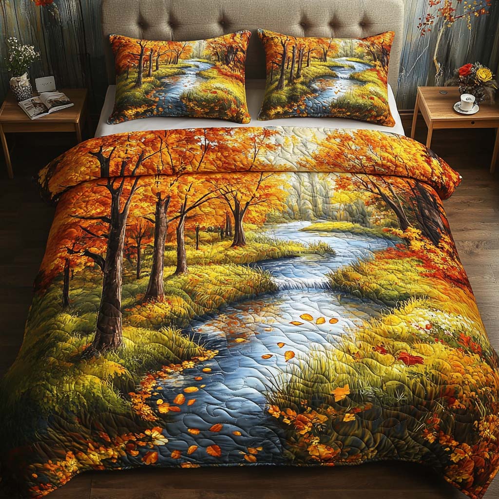 Harvest Light Walk Quilted Bedding Set Best Bed Sheet Set Cute Fall Gifts For Girlfriend