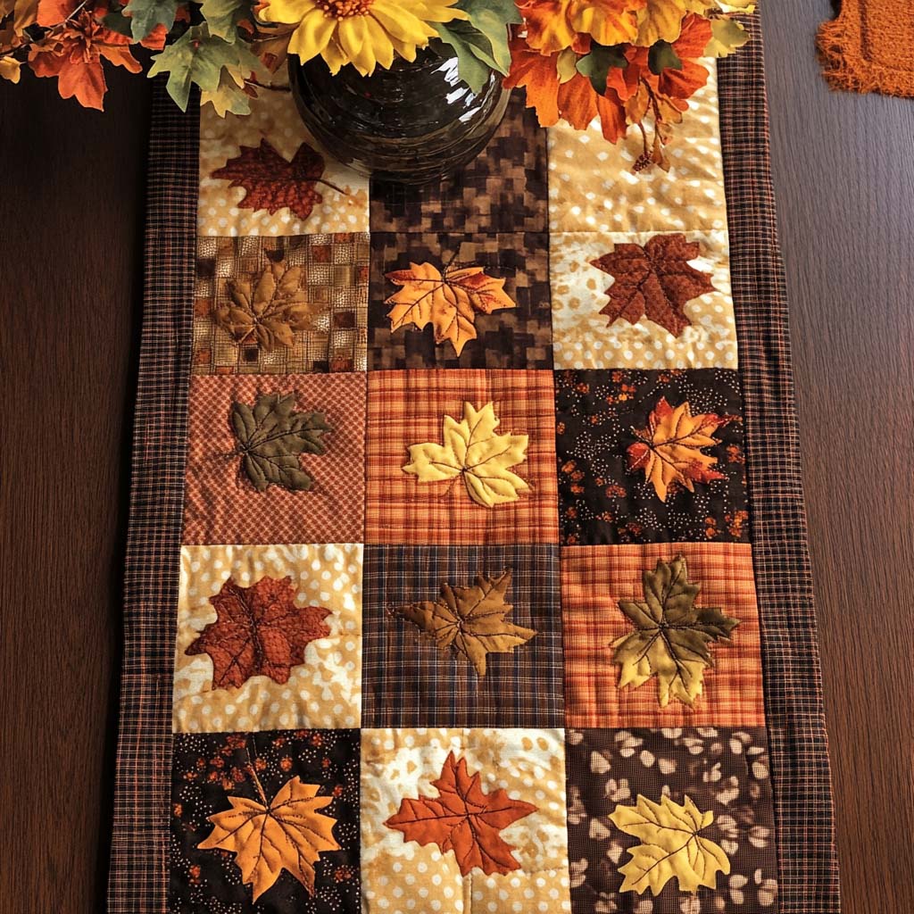 Harvest Maple Dream Quilted Table Runner Best Fall Table Runners Family Gift Ideas