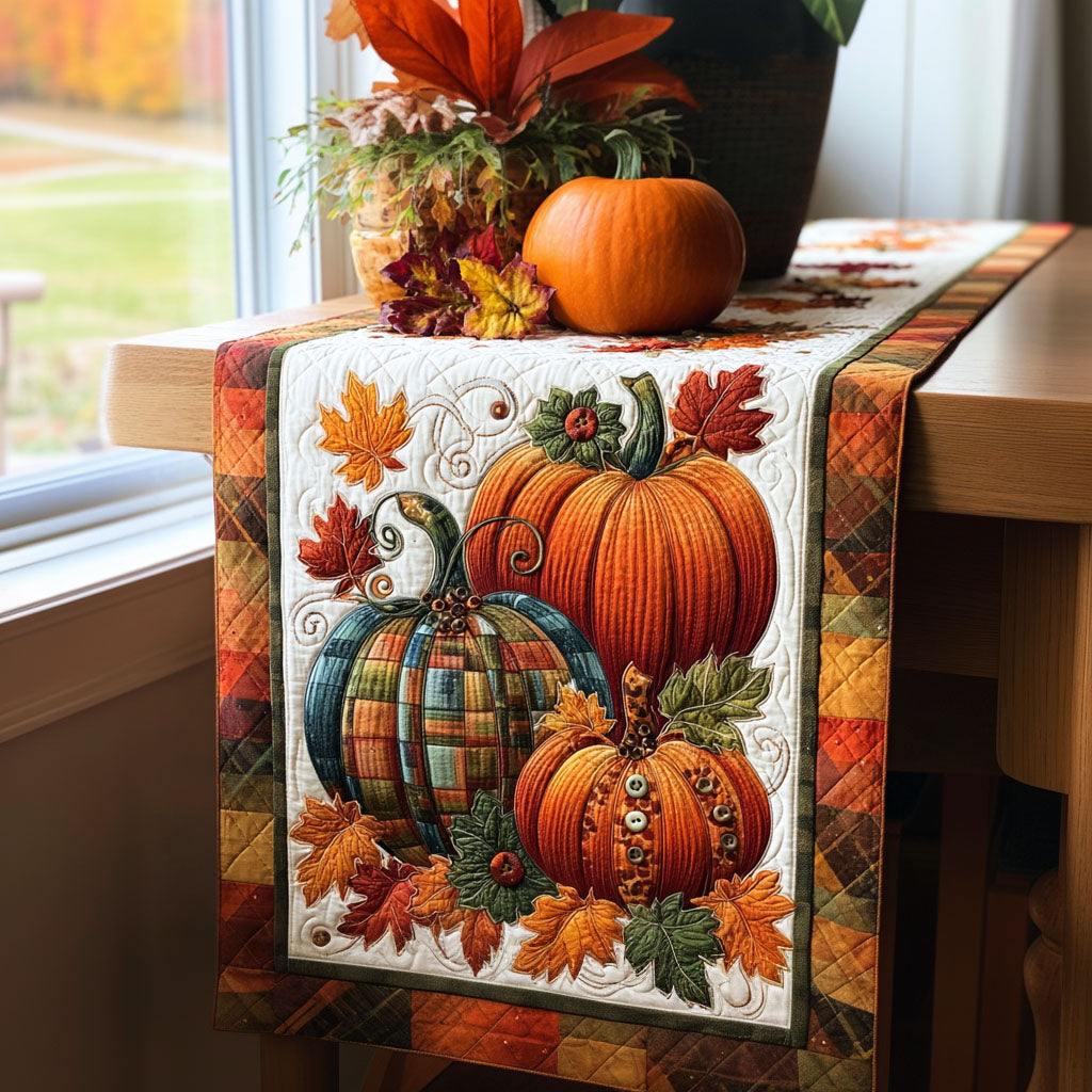 Harvest Moonlight Quilted Table Runner Fall Table Runner Family Present Ideas