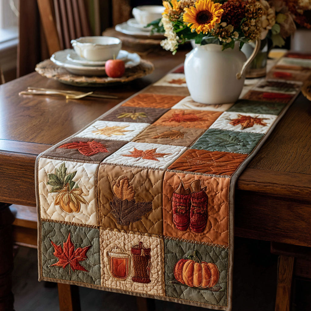 Harvest Morn Quilted Table Runner Fall Table Cover Good Family Gifts