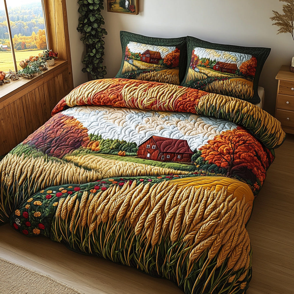 Harvest Path Quilted Bedding Set Bed Room Decoration Gift Ideas For Fall