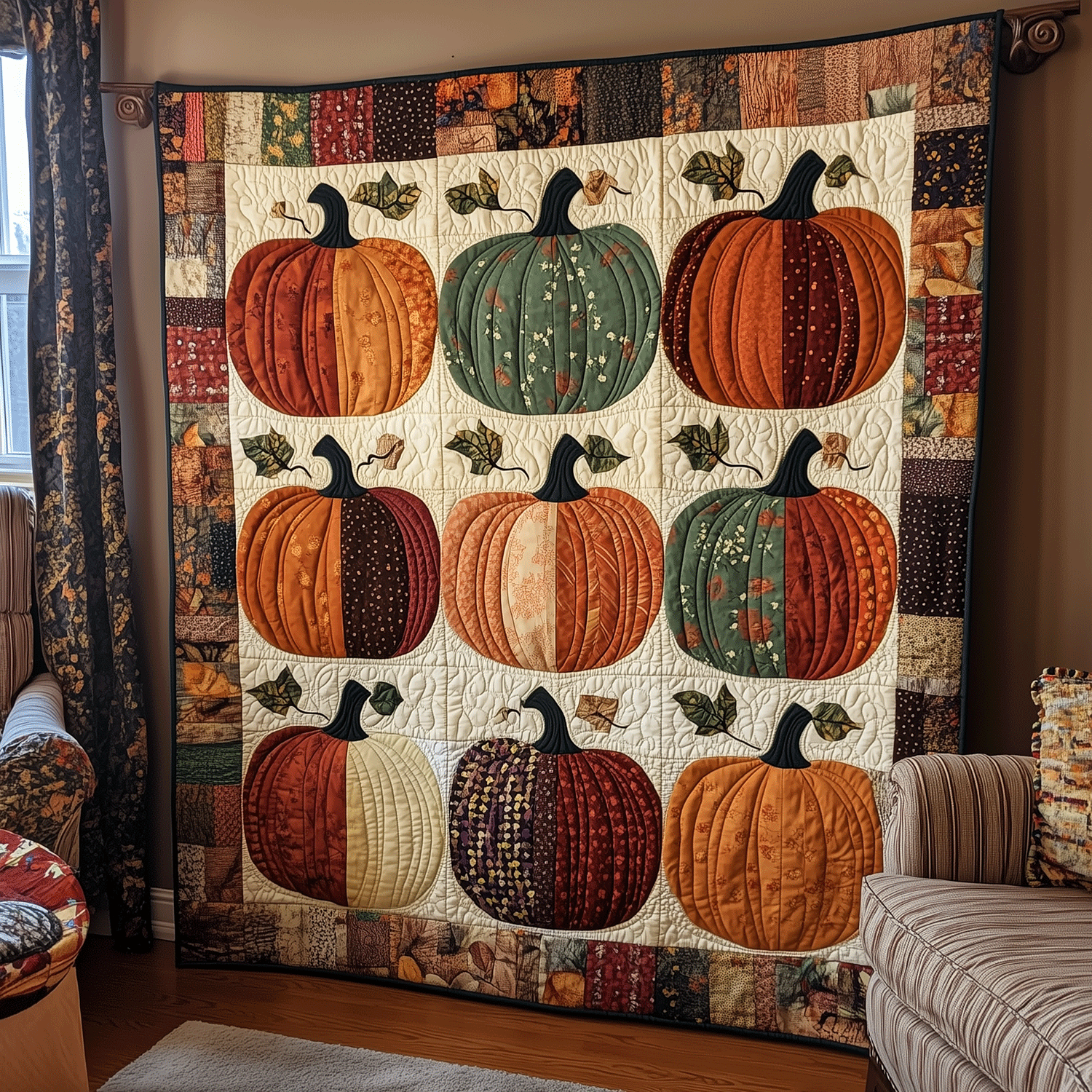 Harvest Pumpkin Quilted Blanket Spooky Gifts For Her