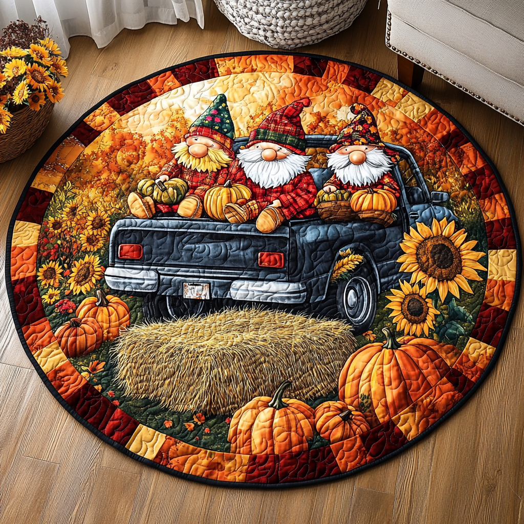 Harvest Quilted Round Mat Entryway Decor Things For A Teenager To Get For Christmas