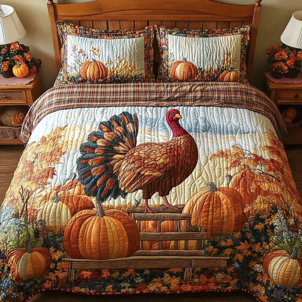 Harvest Roost Quilted Bedding Set Cozy Bedroom Decor Thanksgiving Gift Ideas For Friends