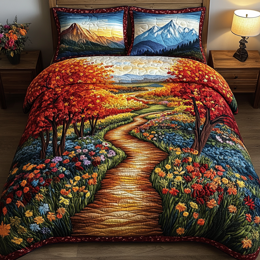 Harvest Stroll Quilted Bedding Set Bed Decorations Autumn Gifts For Friends