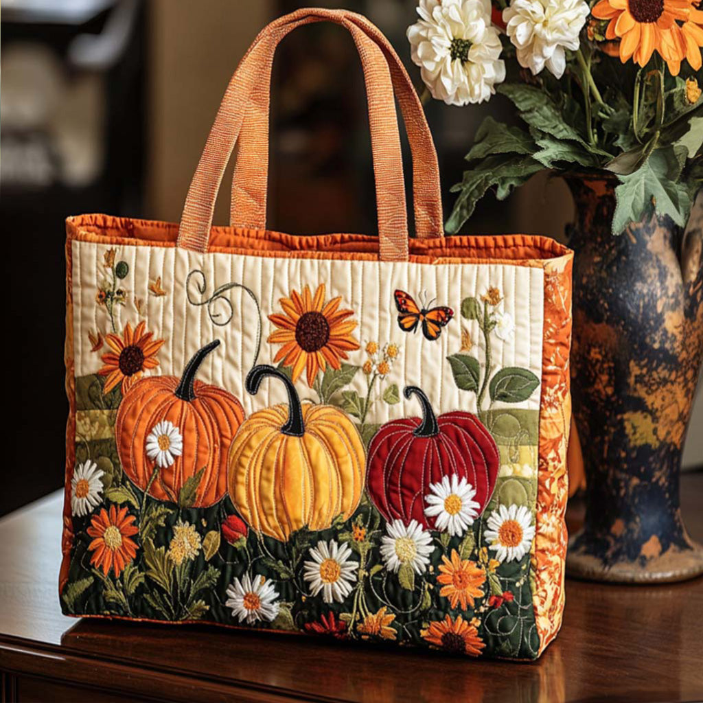 Harvest Touch Quilted Tote Bag Fall Autumn Season Gifts