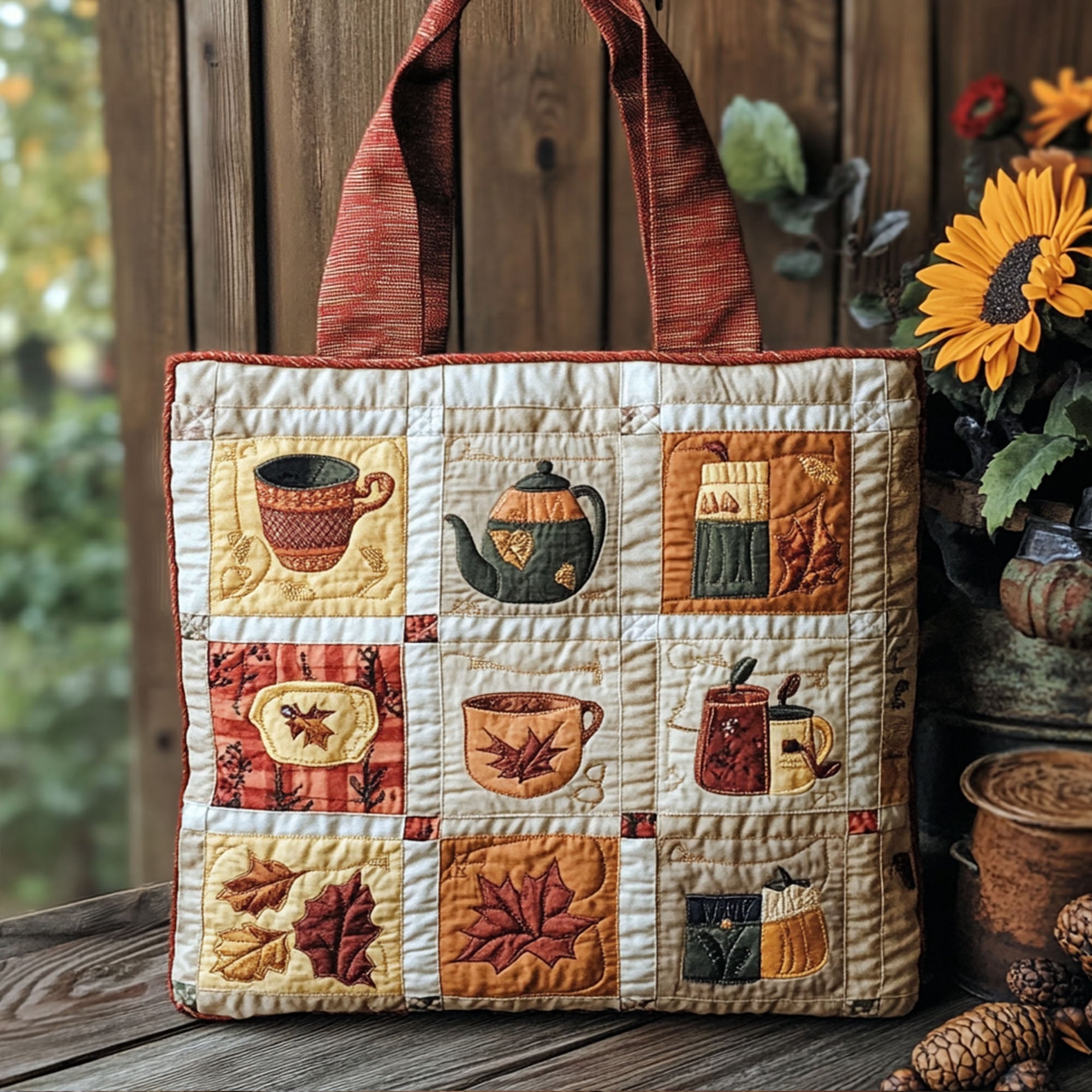 Harvest Weave Quilted Tote Bag Fall Autumn Gifts For Him