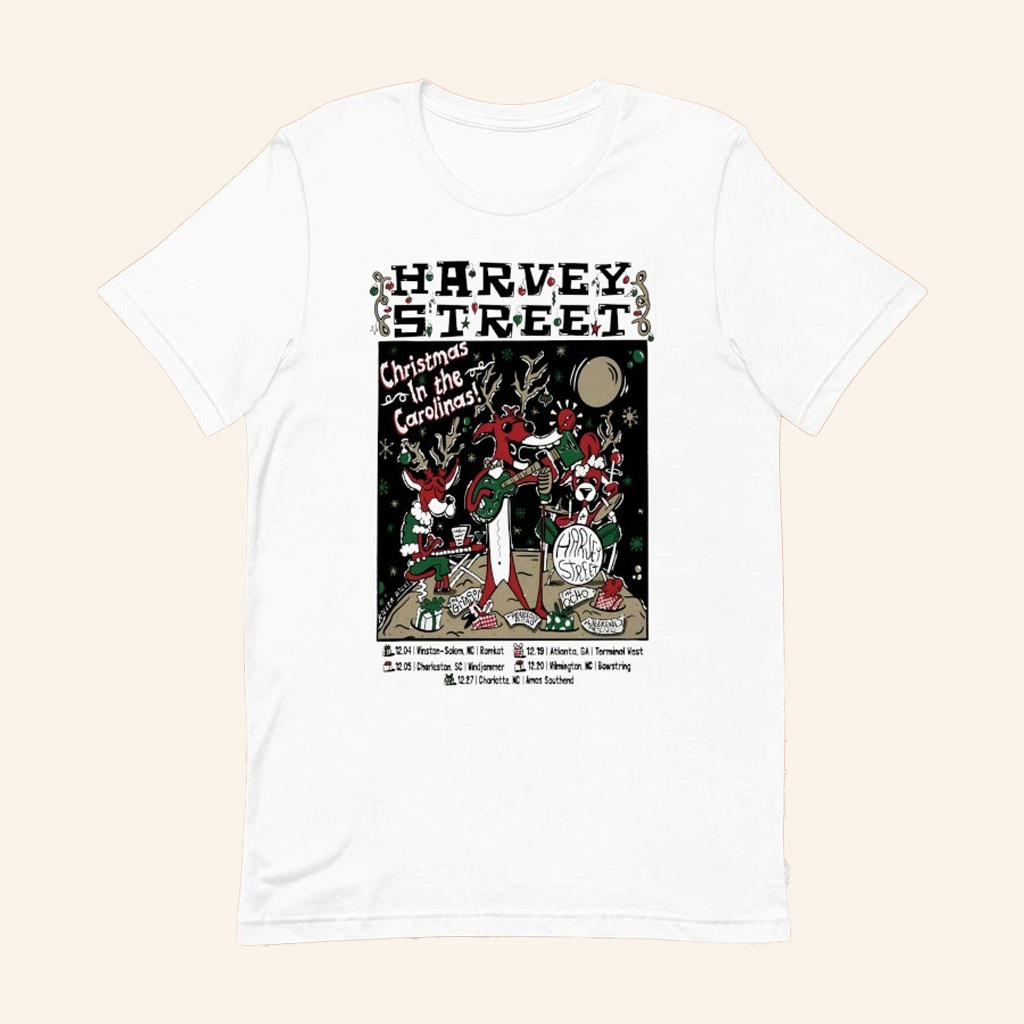 Harvey Street Merch Christmas In The Carolinas Shows T-Shirt Best Gifts For Music Lovers