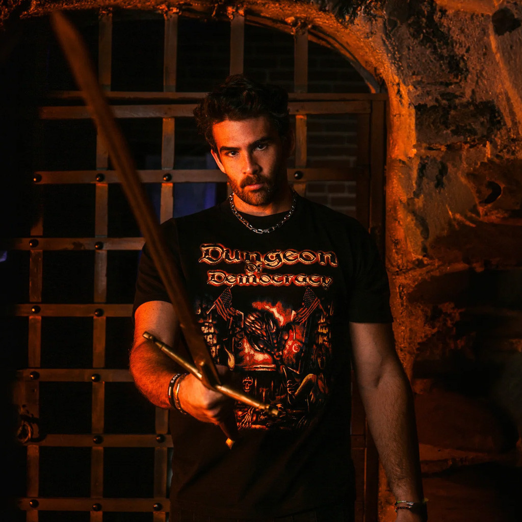 Hasan Piker Merch Dungeon Of Democracy T-Shirt Christmas Gift Ideas For Dad