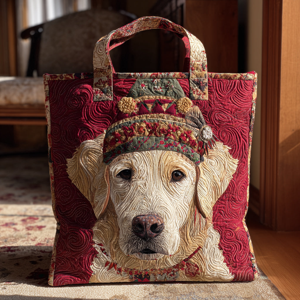 Hat Golden Retriever Quilted Tote Bag Birthday Gifts For Dog Lovers