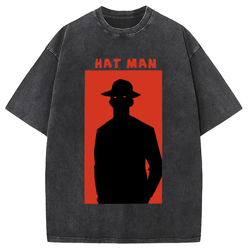 Hat Man Washed T-Shirt Retro Humor Outfit Idea Gifts For Friends