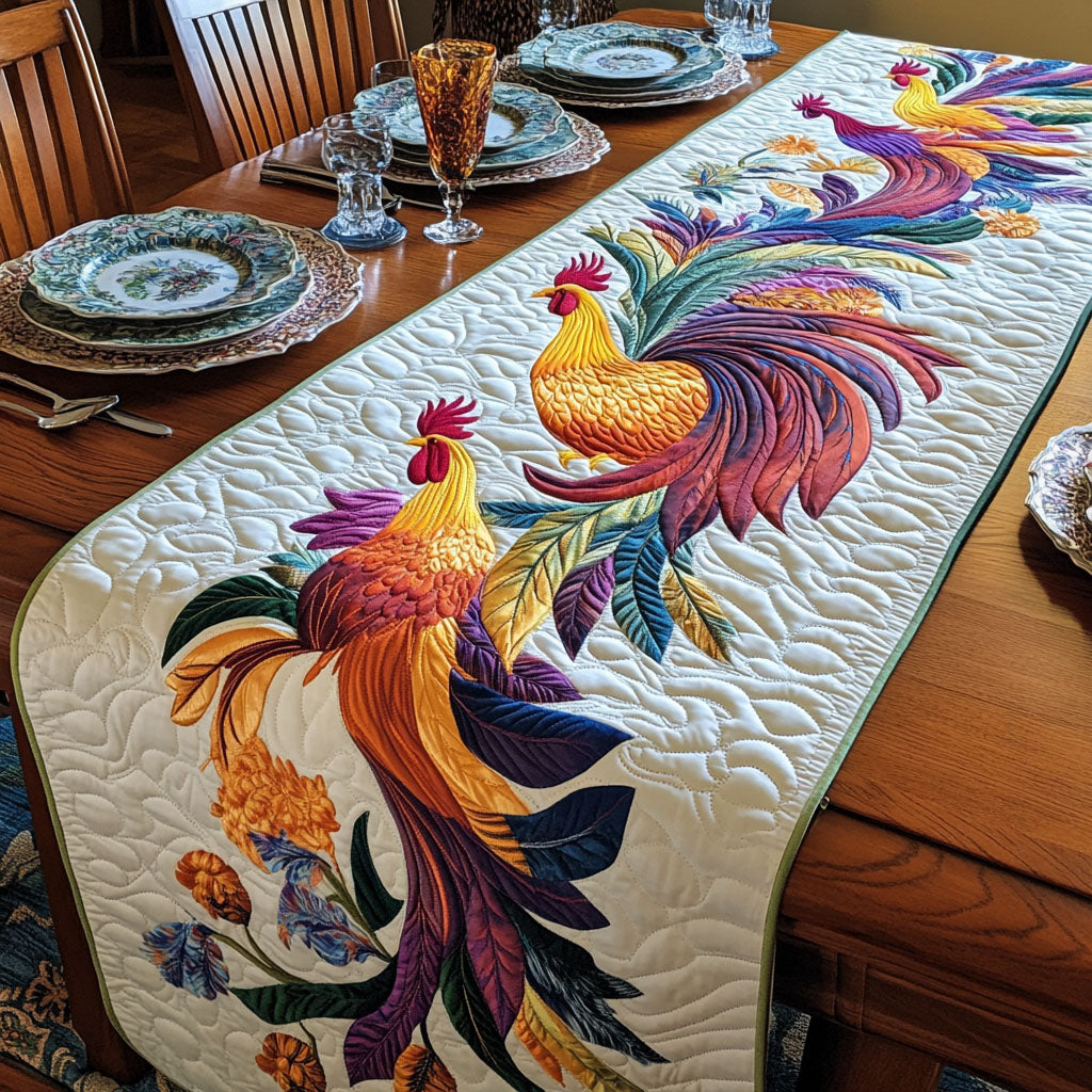 Hatched with Love Quilted Table Runner Dining Room Table Decor Ideas Chicken Themed Gifts