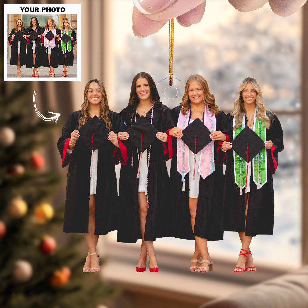 Hats Off To You Personalized Photo Mica Ornament Customized Your Photo Ornament Christmas