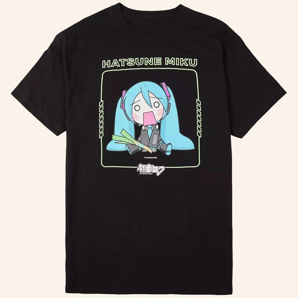 Hatsune Miku Merch Hachune Leek Girls T-Shirt Present Ideas For Besties