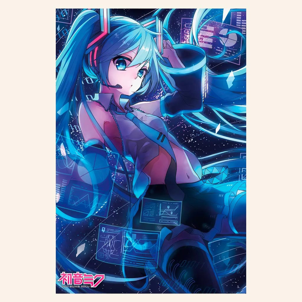 Hatsune Miku Merch Hatsune Miku High Tech Poster Wall Art Decor For Living Room Gifts Ideas