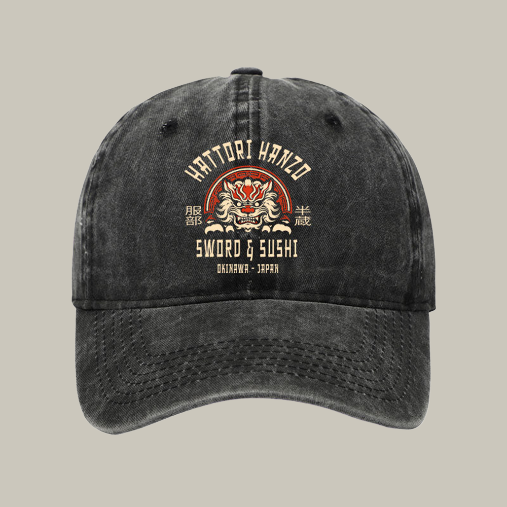 Hattori Hanzo Sword Washed Cap Humorous Baseball Caps Father Daughter Gifts For Dad