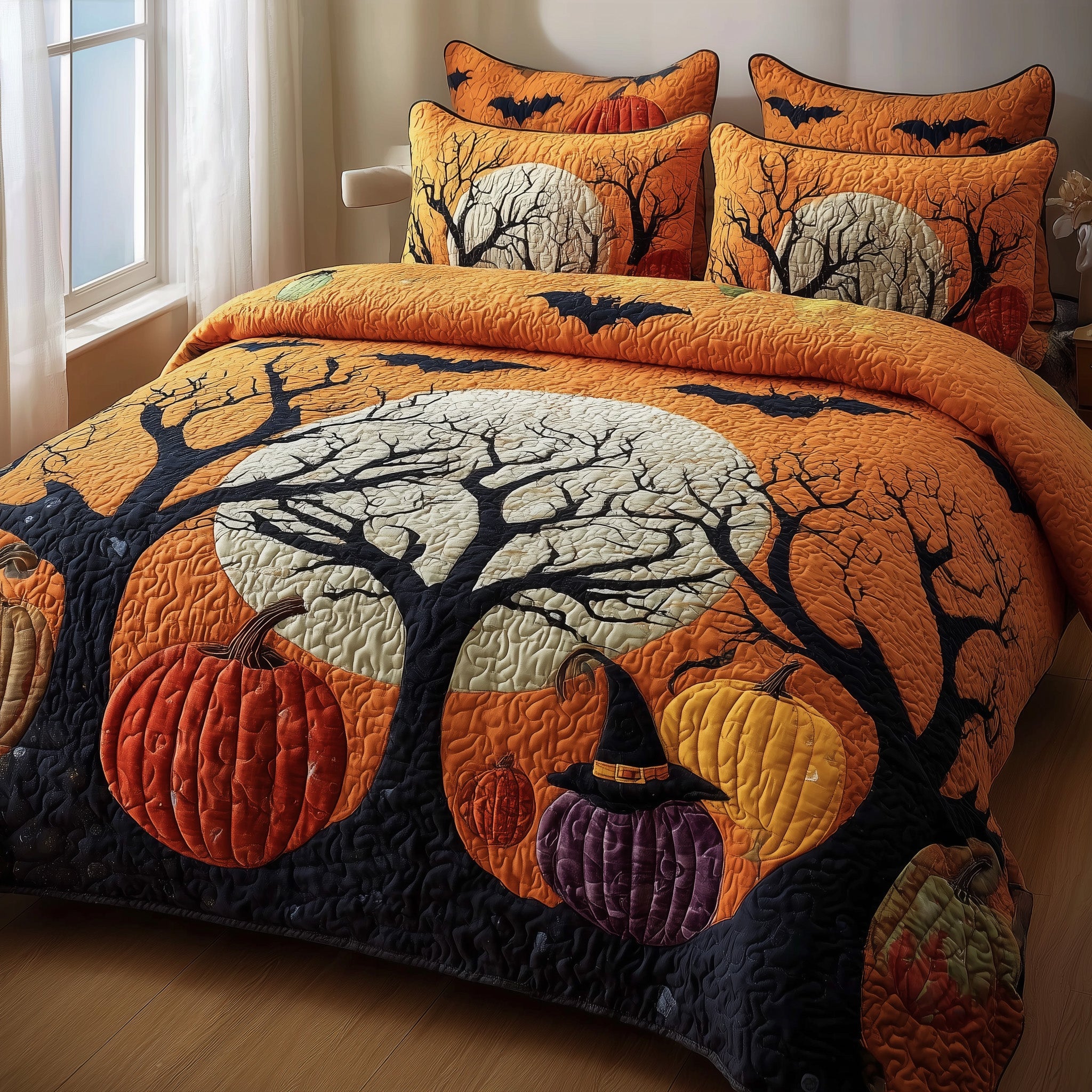 Haunted Forest Quilted Bedding Set For Men