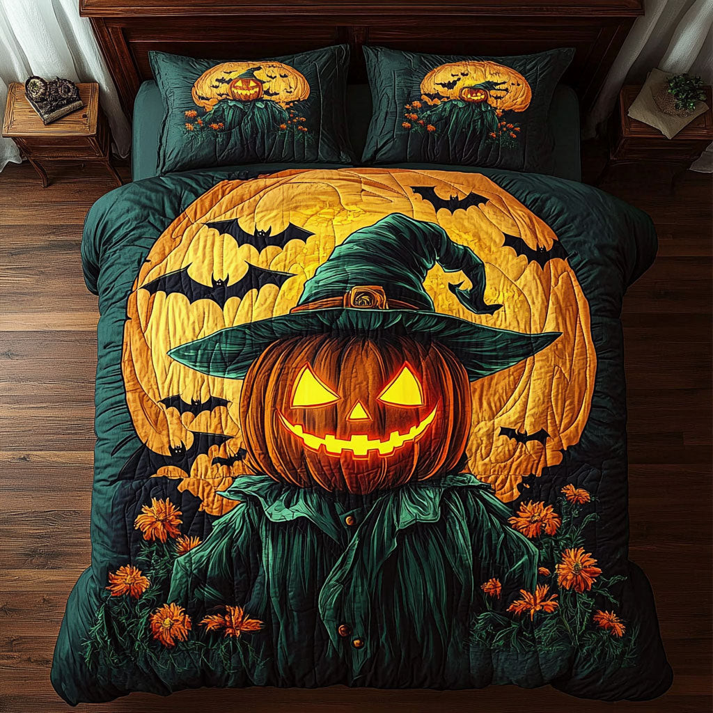 Haunted Harvest Bedding Set Best Decoration Gift For Friends and Family on Halloween Day