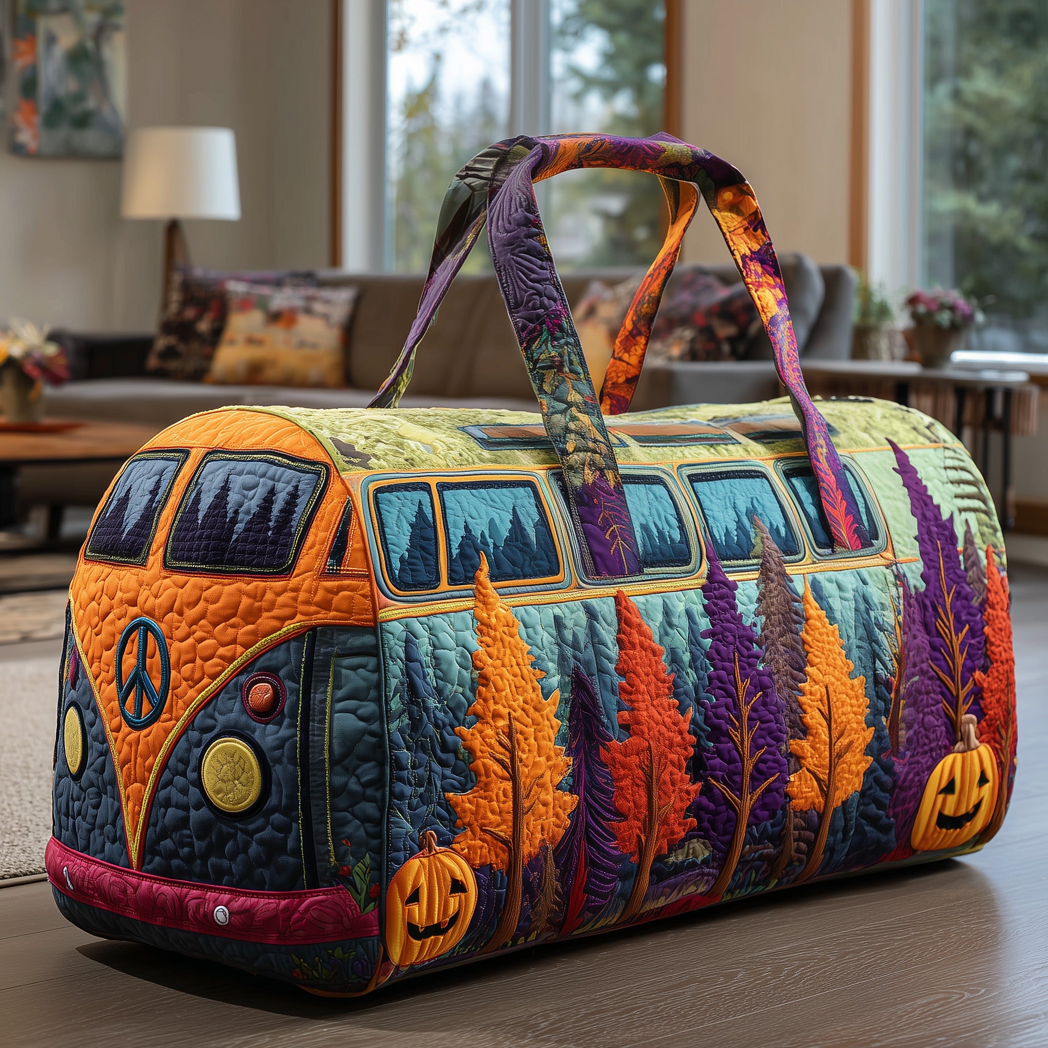Haunted Highway Quilted Duffle Bag Daily Essentials Organizer