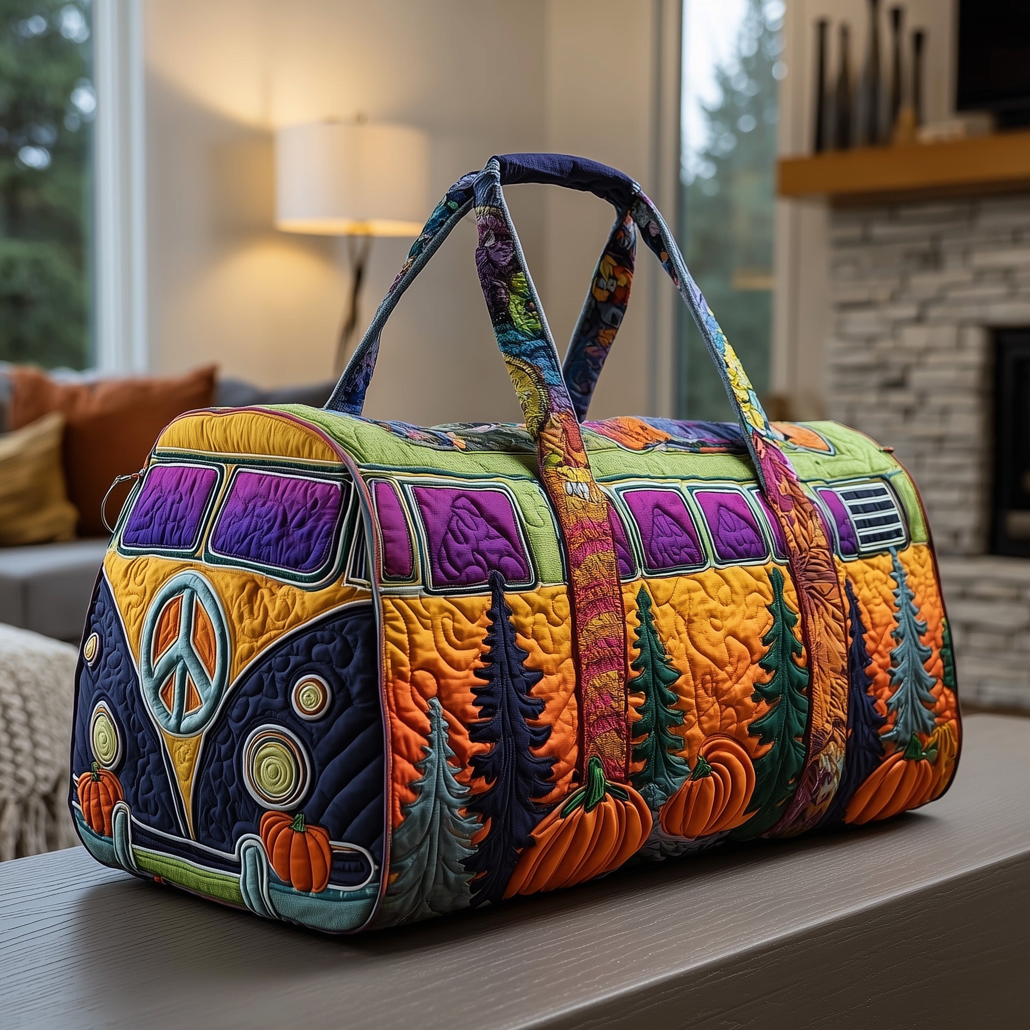 Haunted Highway Quilted Duffle Bag For Office And Campus