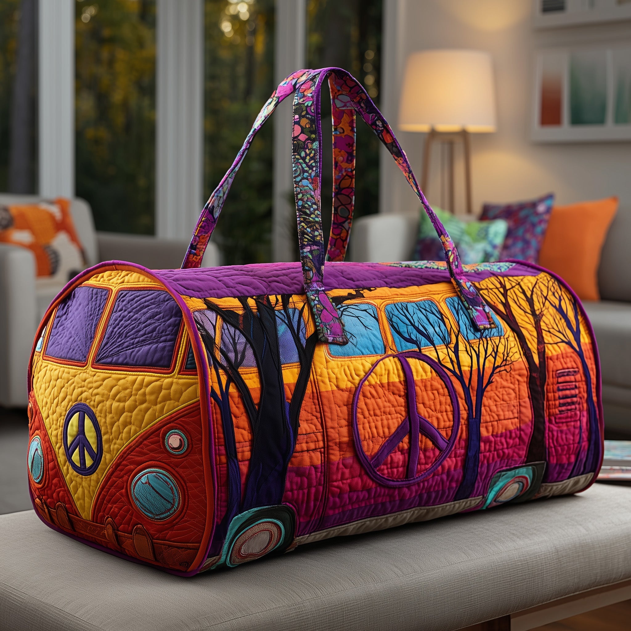 Haunted Highway Quilted Duffle Bag For Outdoor Activities