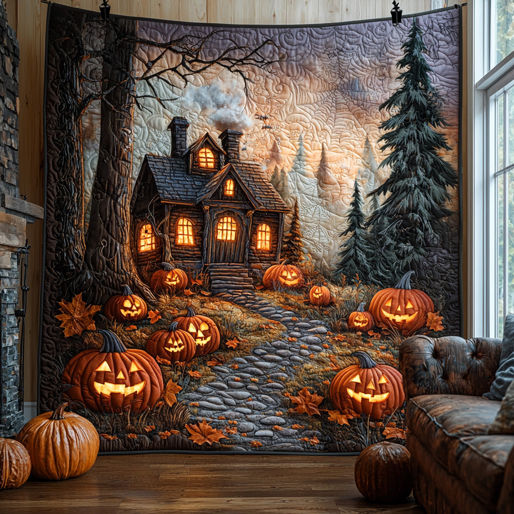 Haunted Hollow Quilted Blanket Spooky Throw Blanket Christian Religious Gifts