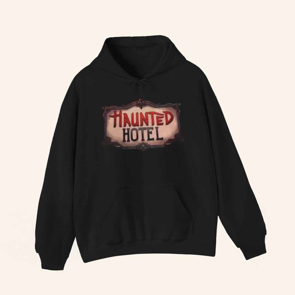 Haunted Hotel Merch Haunted Hotel Logo Black Hoodie Gift Ideas For Boyfriend