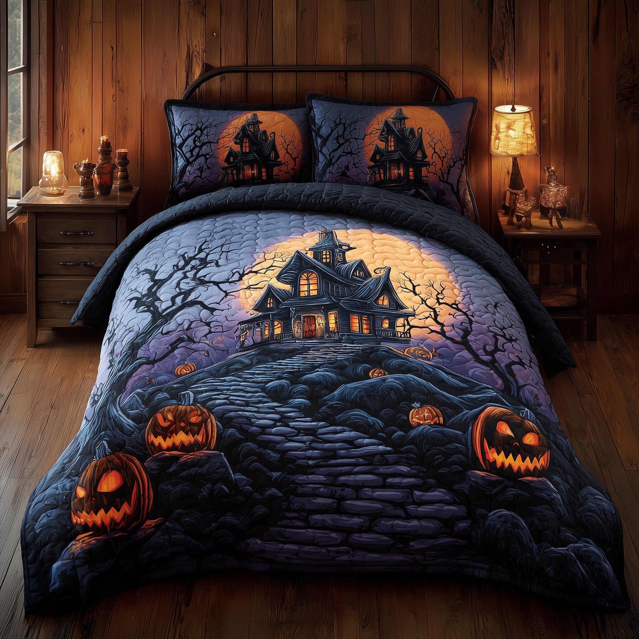 Haunted House Quilted Bedding Set Modern Design