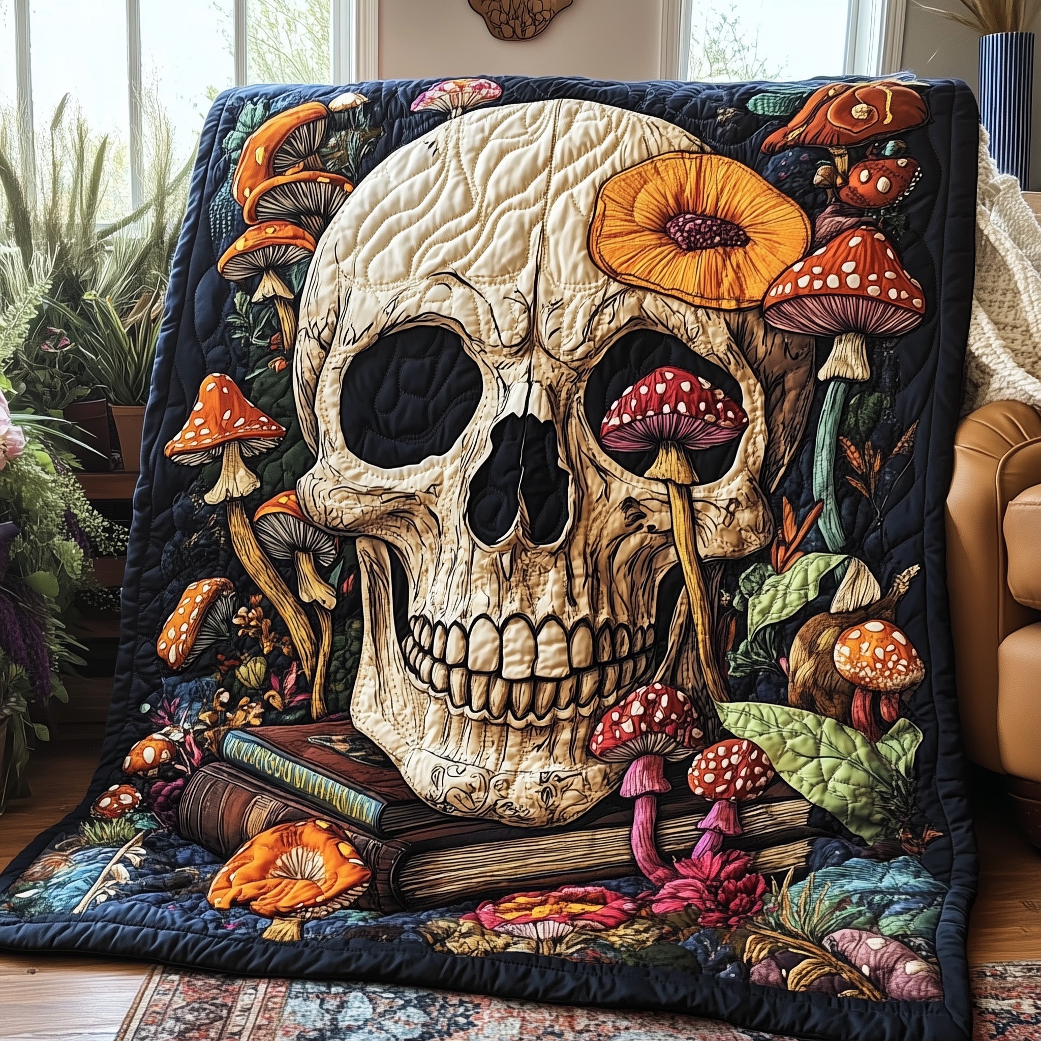 Haunted Library Quilted Blanket Cute Bed BlanketAwesome Gifts For Book Lovers