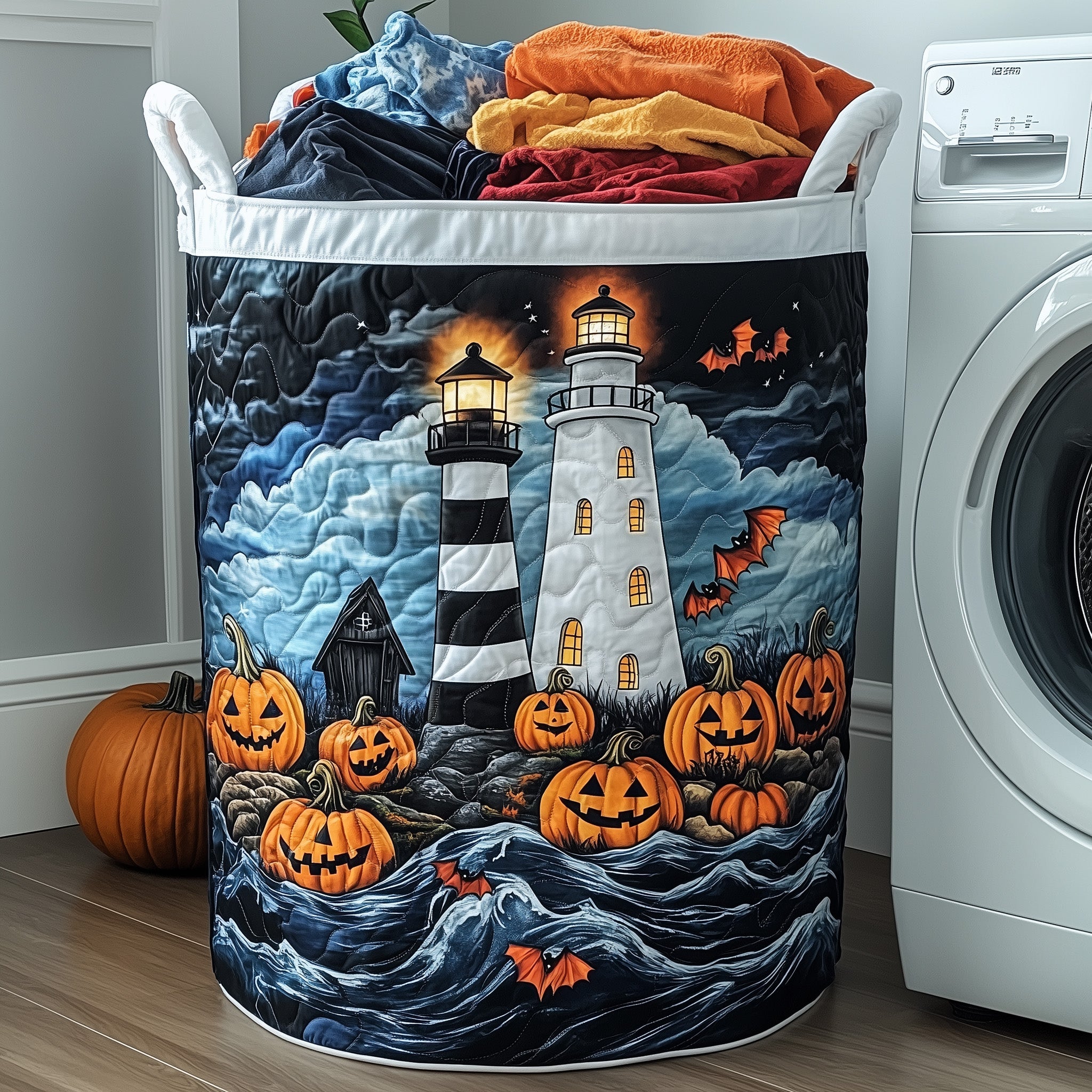 Haunted Lighthouse Quilted Laundry Basket Great Idea For New Home