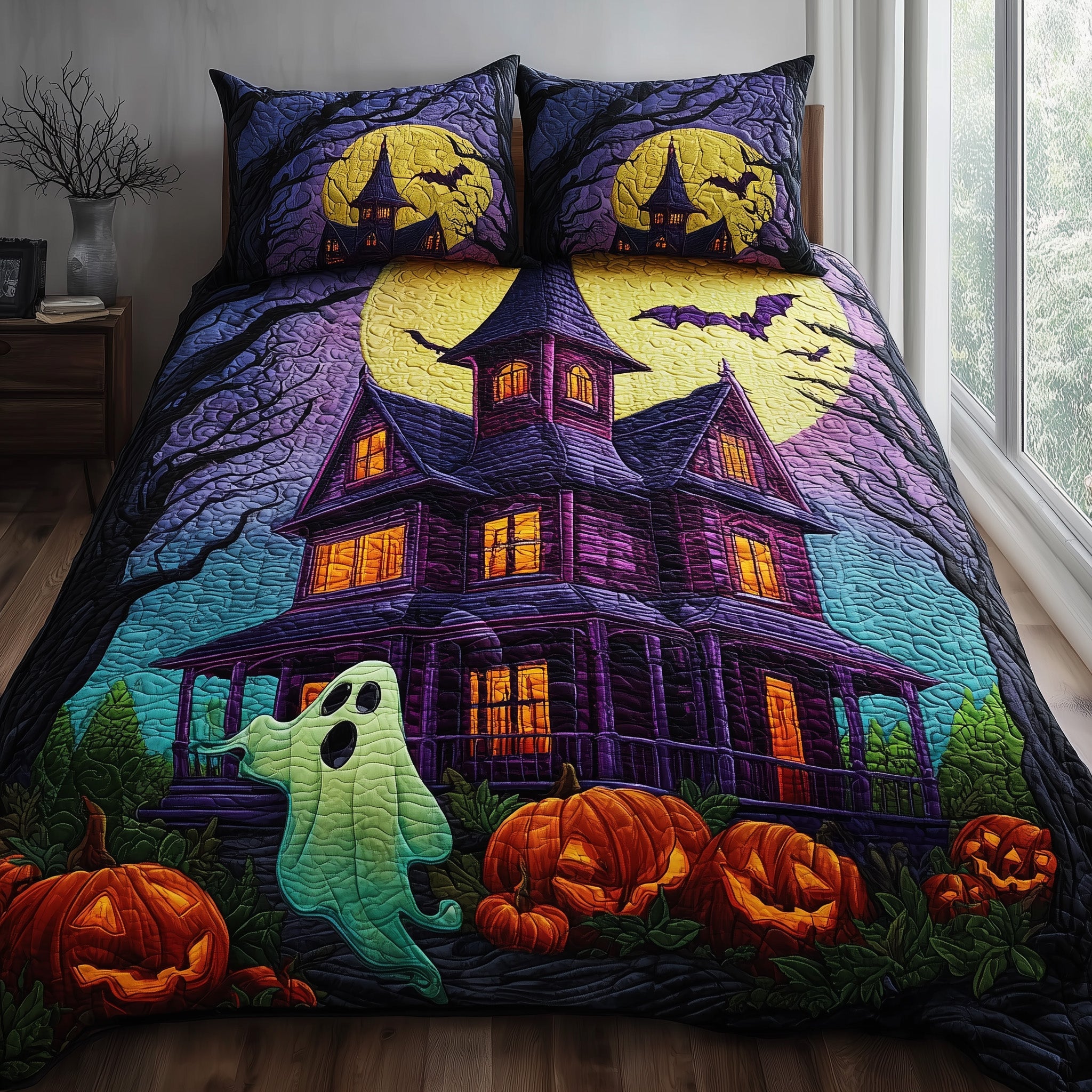 Haunted Manor Quilted Bedding Set Ultimate Comfort
