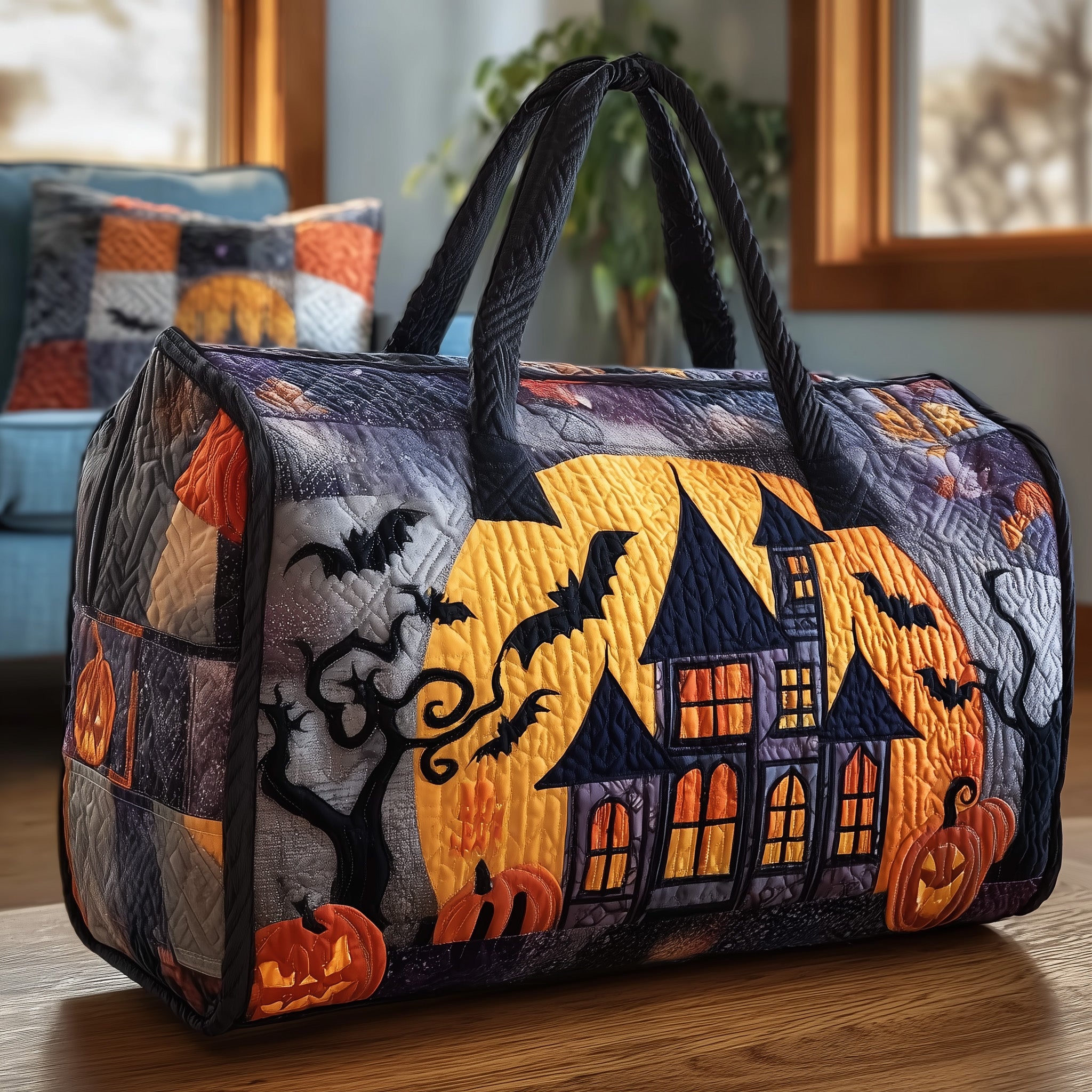 Haunted Manor Quilted Duffle Bag Christmas Gift Idea