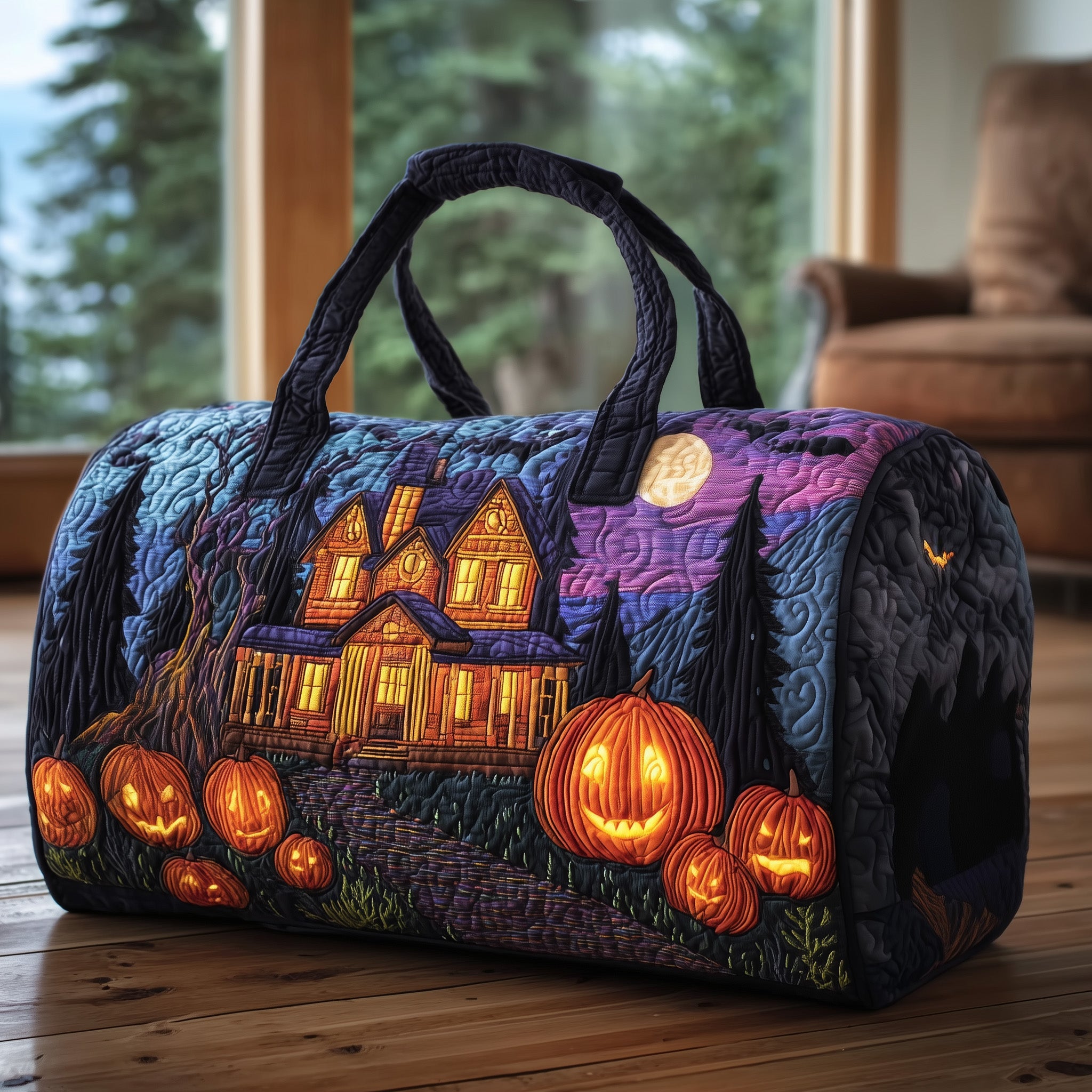 Haunted Manor Quilted Duffle Bag Stylish And Practical