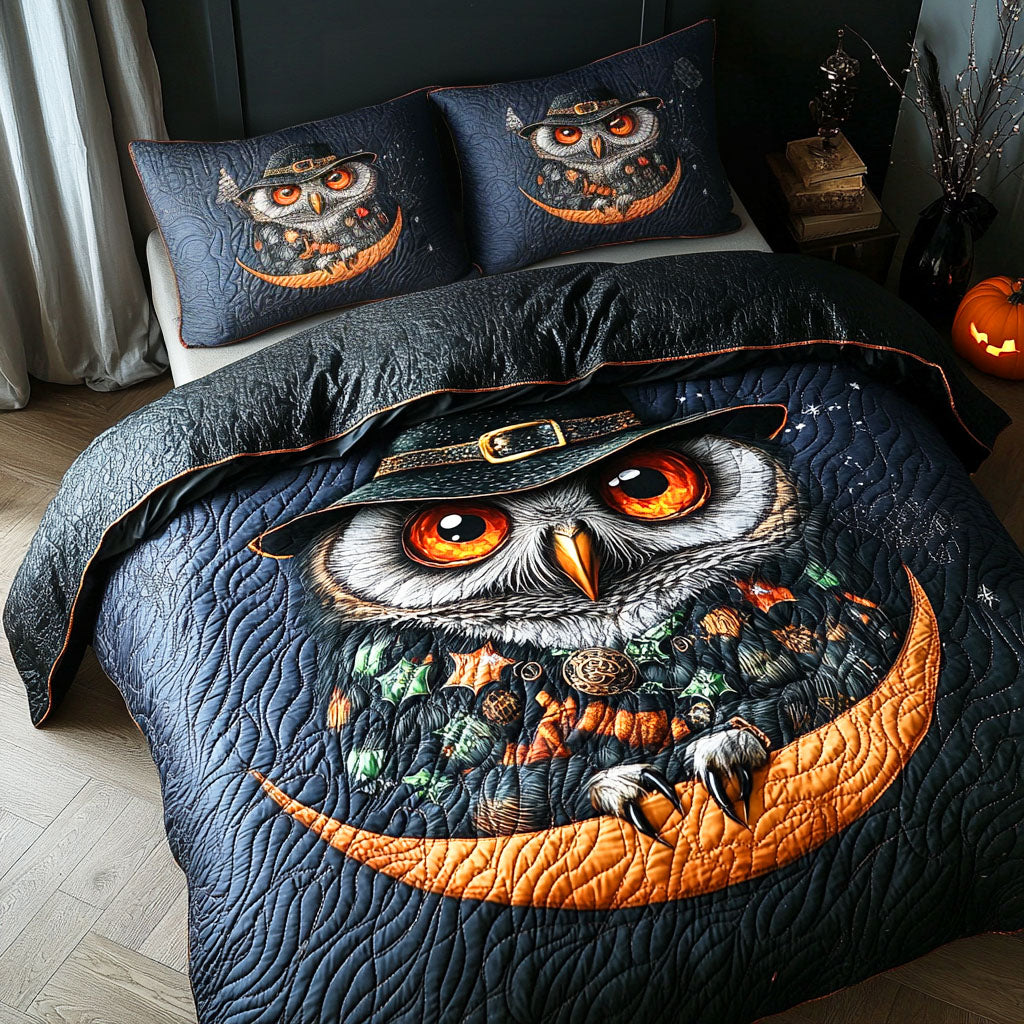 Haunted Moon Quilted Bedding Set Halloween Bed Sheets Best Owl Gift Ideas