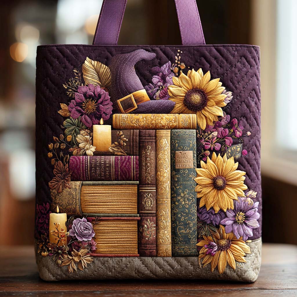 Haunted Page Quilted Tote Bag Best Book Lovers Gifts For Dad