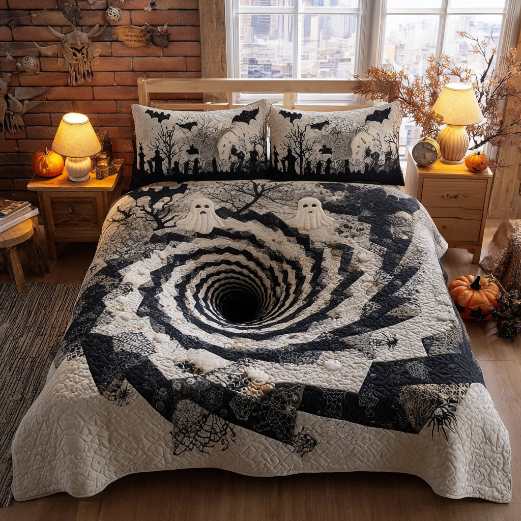 Haunted Spiral Quilted Bedding Set Halloween Bedding Sets Unique Ideas For Family