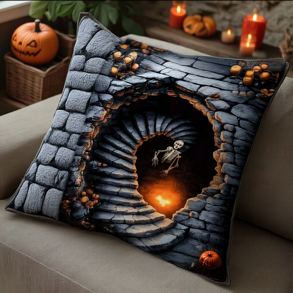Haunted Spiral Quilted Pillow Case Decorative Pillow Cases Halloween Gifts For Adults