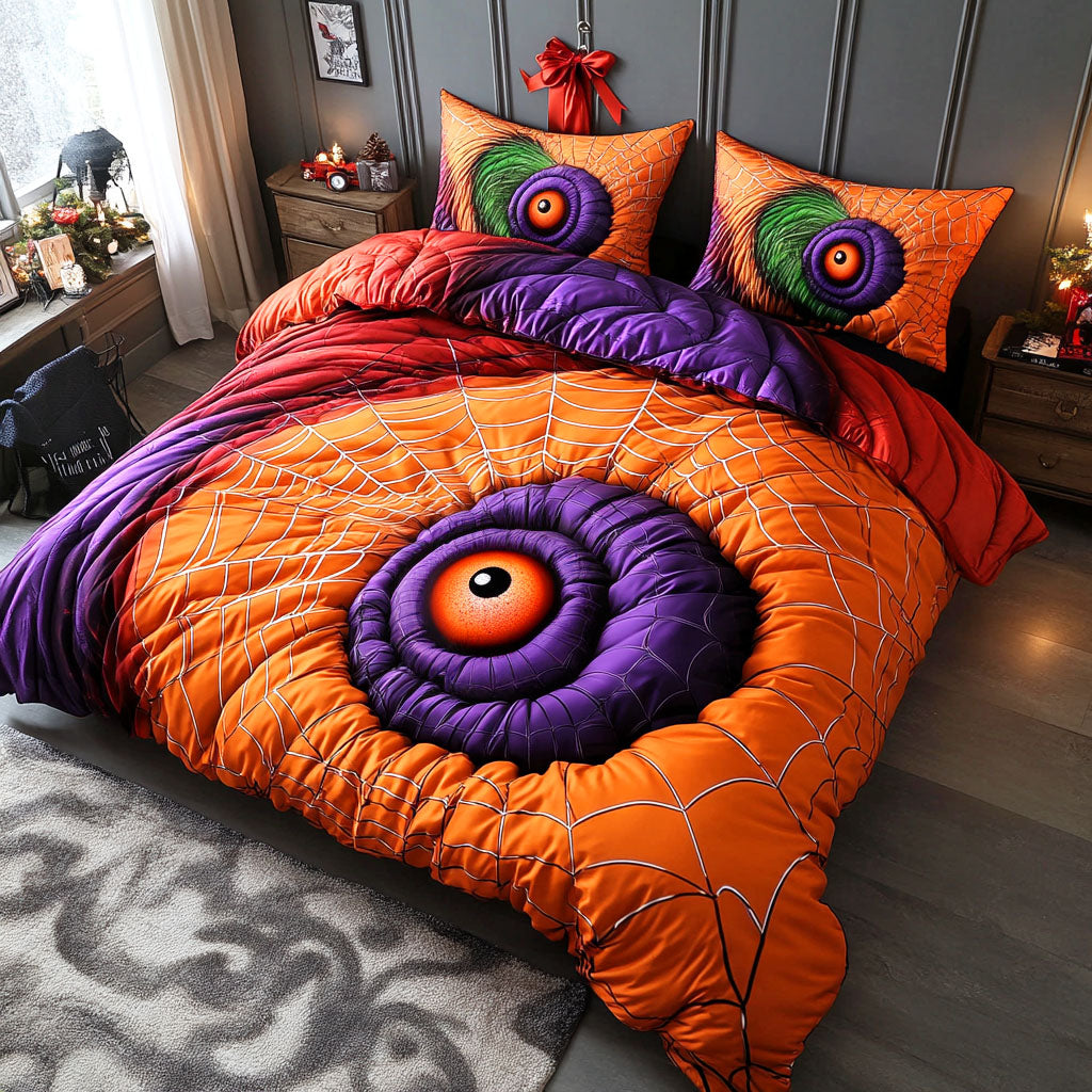 Haunted Terror Quilted Bedding Set Spooky Bed Sheets Unique Owl Gifts