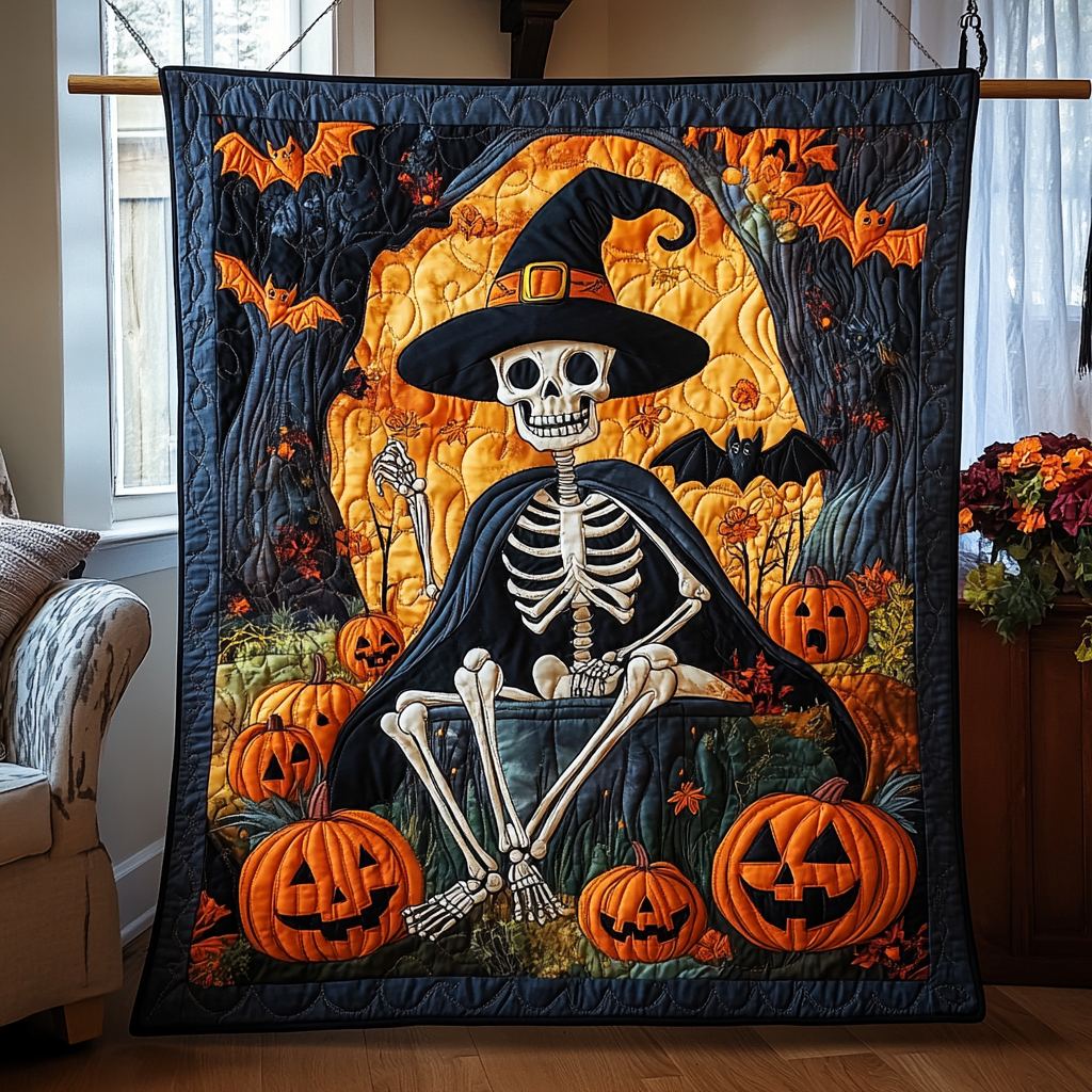 Haunting Twist Halloween Quilted Blanket Spooky Gifts For Her