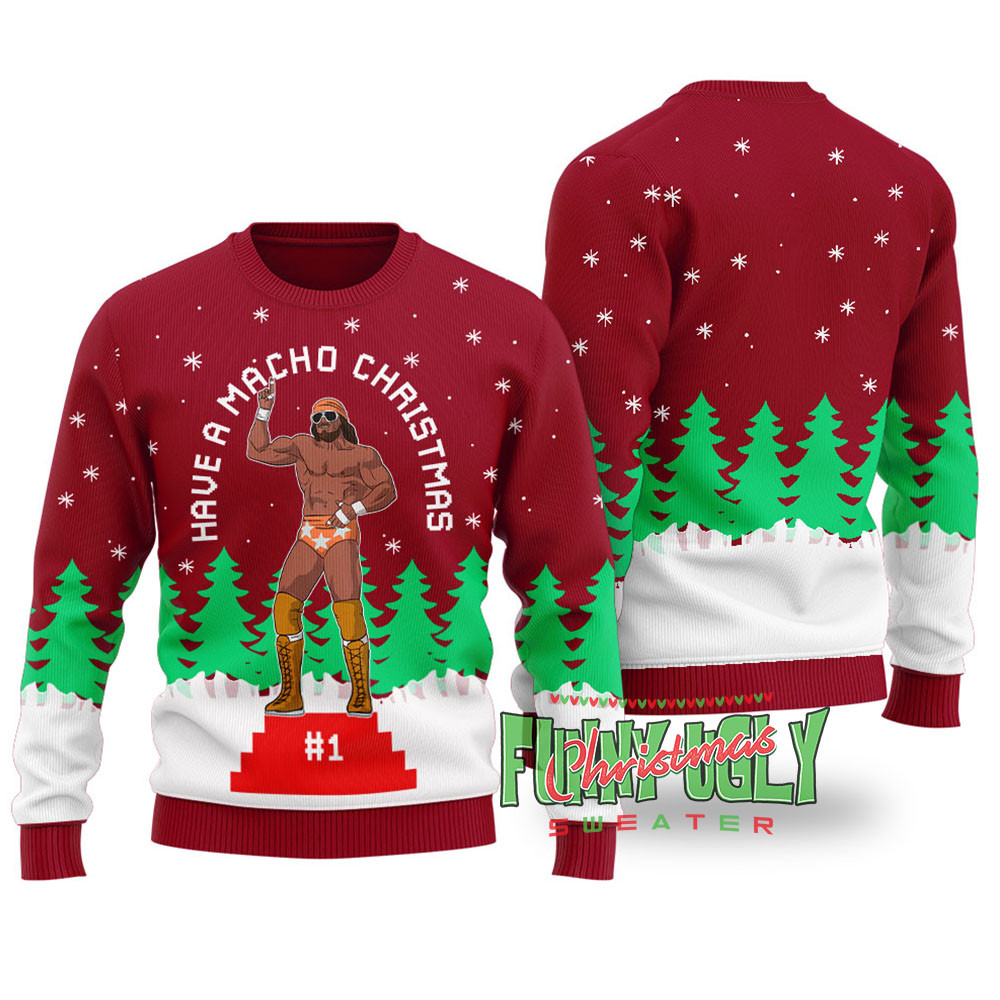 Have A Macho Christmas Randy Savage Funny Sweater Cardinal Red Seasonal Gift Merch for Cozy Christmas Vibes