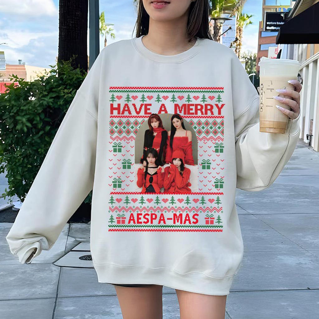 Have A Merry Aespa-Mas Sweatshirt Aespa Whiplash Sweatshirt AESPA Synk Parallel Line Tour Merch Xmas Gifts Have A Merry Aespa-Mas Sweatshirt Aespa Whiplash Sweatshirt AESPA Synk Parallel Line Tour Merch Xmas Gifts