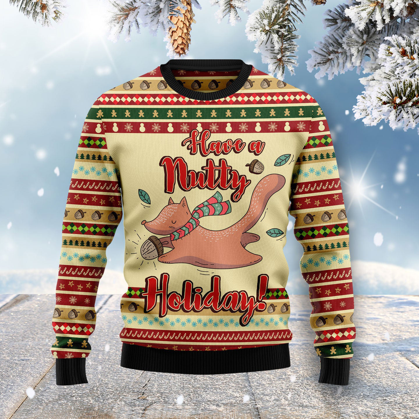 Have A Nutty Holiday Ugly Christmas Sweater Fox Themed Novelty Christmas Sweater Xmas Gifts
