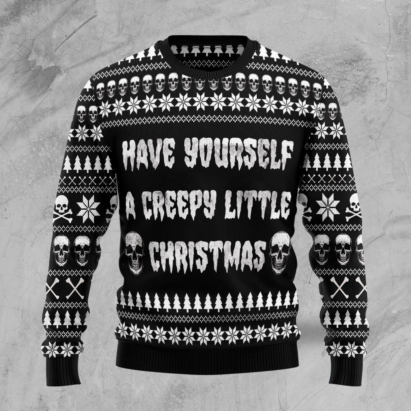 Have Yourself A Creepy Little Christmas Ugly Christmas Sweater Winter Clothing Skull Themed Gifts