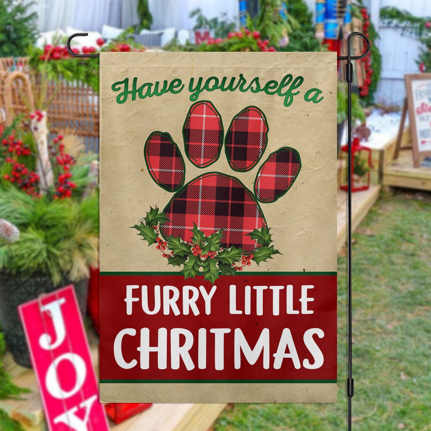 Have Yourself A Furry Little Christmas Dog Xmas Flag Christmas Decor Gift For Dog Lovers